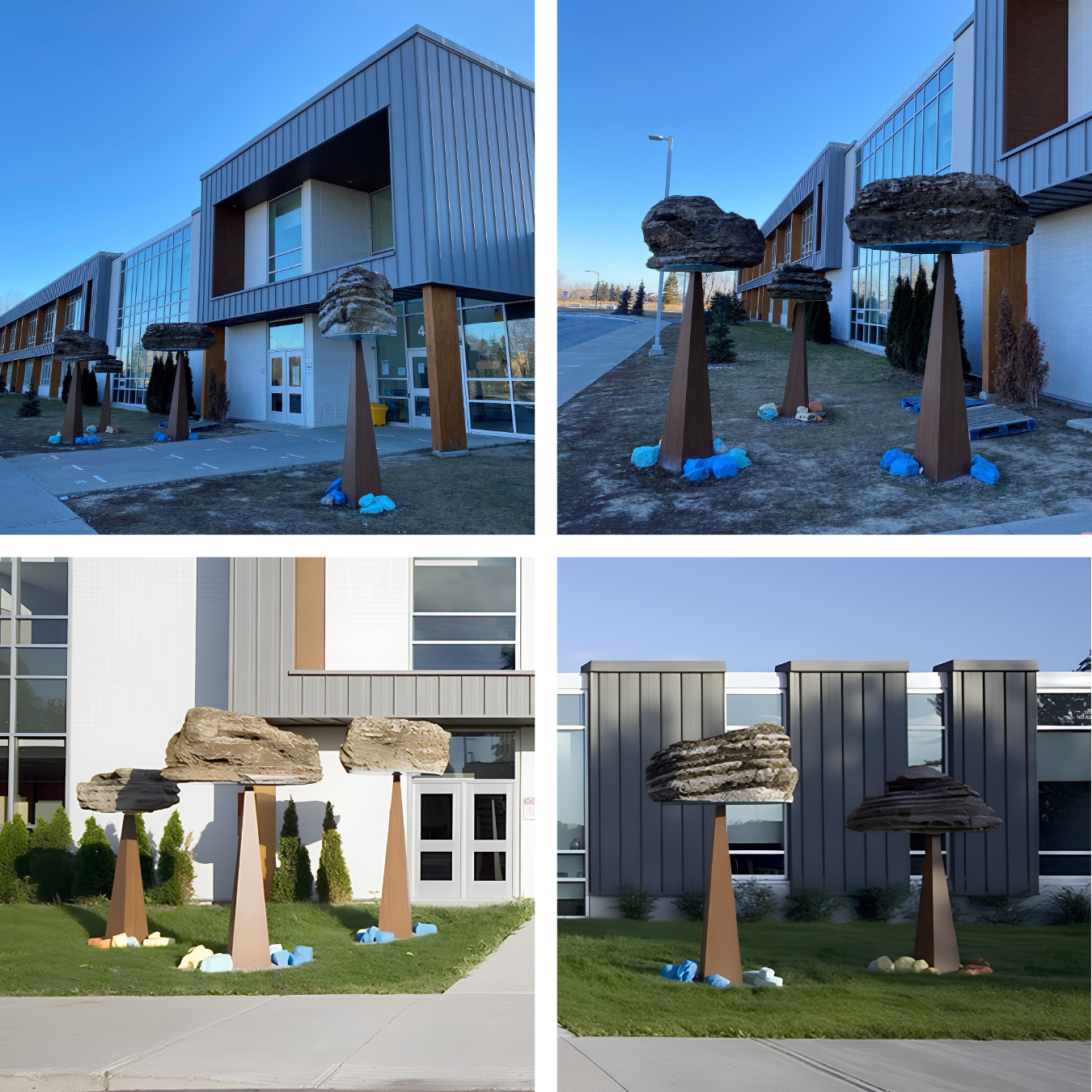montage oeuvre d'art à l'école Marcelle-Gauvreau